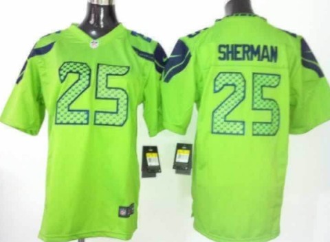 Nike Seattle Seahawks #25 Richard Sherman Green Game Jersey  