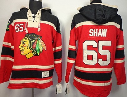 Old Time Hockey Chicago Blackhawks #65 Andrew Shaw Red Hoodie