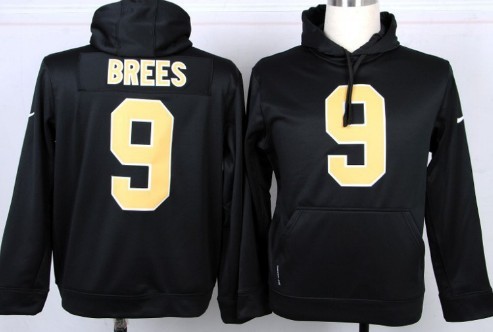 Nike New Orleans Saints #9 Drew Brees Black Hoodie