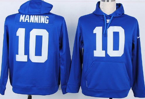 Nike New York Giants #10 Eli Manning Blue Hoodie