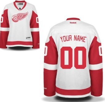 Womens Detroit Red Wings Customized White Jersey 