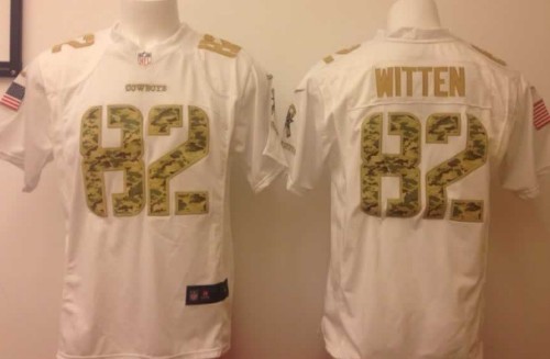 Nike Dallas Cowboys #82 Jason Witten Salute to Service White Game Jersey 