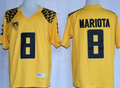 Oregon Ducks #8 Marcus Mariota 2013 Yellow Limited Jersey 