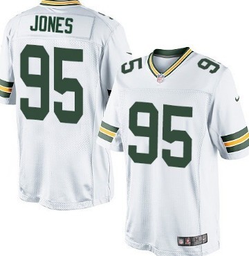 Nike Green Bay Packers #95 Datone Jones White Game Jersey 