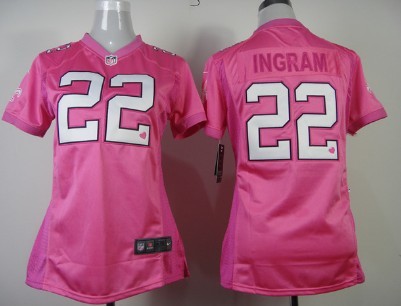Nike New Orleans Saints #22 Mark Ingram Pink Love Womens Jersey