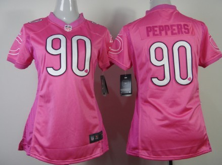 Nike Chicago Bears #90 Julius Peppers Pink Love Womens Jersey