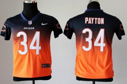 Nike Chicago Bears #34 Walter Payton Blue/Orange Fadeaway Kids Jersey 