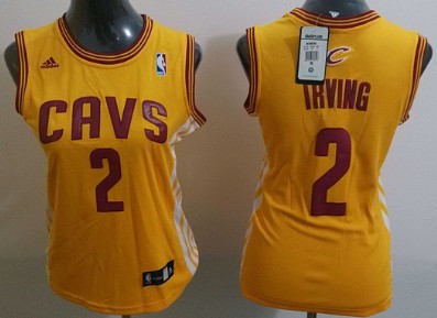 Cleveland Cavaliers #2 Kyrie Irving Yellow Womens Jersey