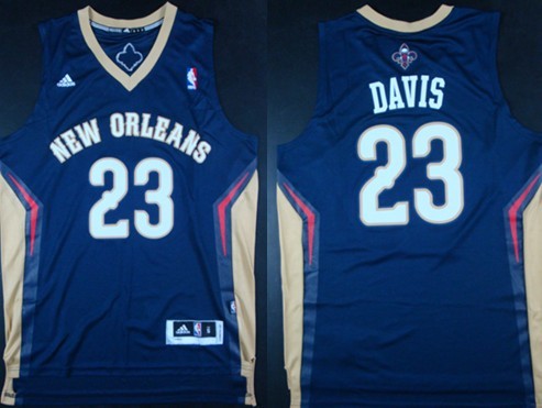 New Orleans Pelicans #23 Anthony Davis Revolution 30 Swingman Navy Blue Jersey 