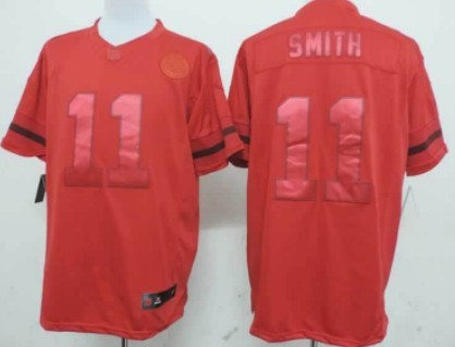 Nike Kansas City Chiefs #11 Alex Smith Drenched Limited Red Jersey