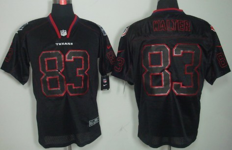 Nike Houston Texans #83 Kevin Walter Lights Out Black Elite Jersey