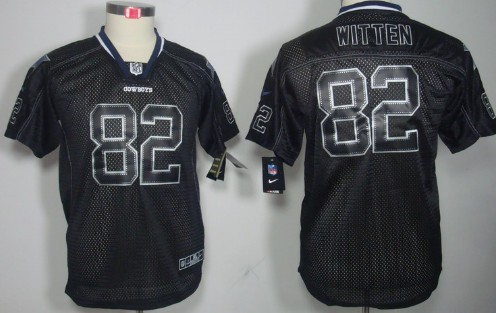 Nike Dallas Cowboys #82 Jason Witten Lights Out Black Kids Jersey 