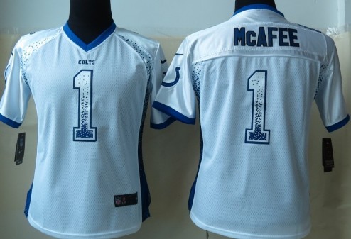 Nike Indianapolis Colts #1 Pat McAfee Drift Fashion White Womens Jersey