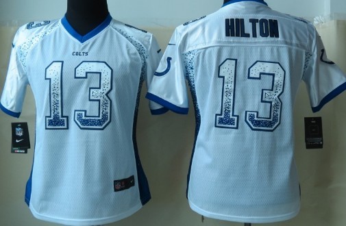 Nike Indianapolis Colts #13 T.Y. Hilton Drift Fashion White Womens Jersey