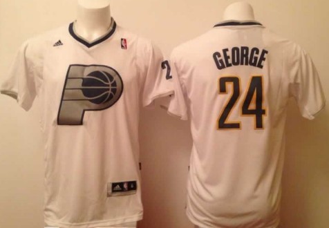 Indiana Pacers #24 Paul George Revolution 30 Swingman 2013 Christmas Day White Jersey 