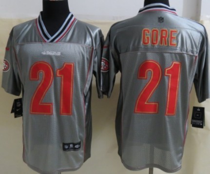 Nike San Francisco 49ers #21 Frank Gore 2013 Gray Vapor Elite Jersey