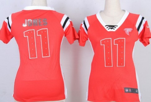 Nike Atlanta Falcons #11 Julio Jones Drilling Sequins Red Womens Jersey