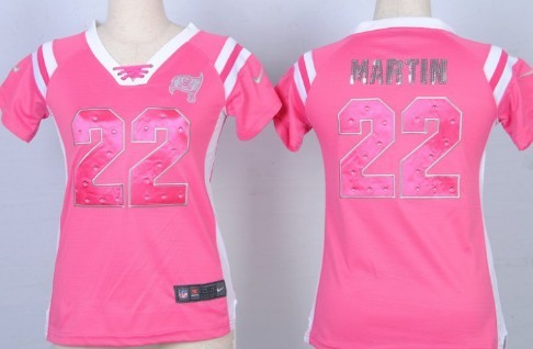 Nike Tampa Bay Buccaneers #22 Doug Martin Drilling Sequins Pink Womens Jersey