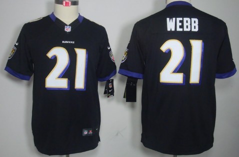 Nike Baltimore Ravens #21 Lardarius Webb Black Limited Kids Jersey 