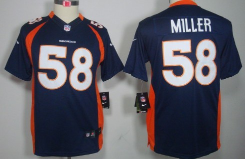 Nike Denver Broncos #58 Von Miller Blue Limited Kids Jersey