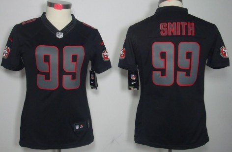 Nike San Francisco 49ers #99 Aldon Smith Black Impact Limited Womens Jersey 