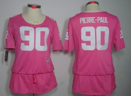 Nike New York Giants #90 Jason Pierre-Paul Breast Cancer Awareness Pink Womens Jersey