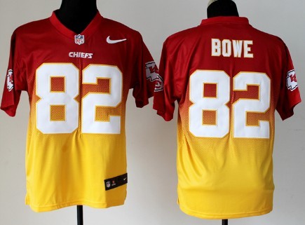 Nike Kansas City Chiefs #82 Dwayne Bowe Red/Yellow Fadeaway Elite Jersey 
