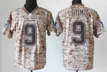 Nike Dallas Cowboys #9 Tony Romo 2013 USMC Camo Elite Jersey