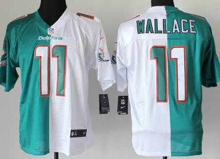 Nike Miami Dolphins #11 Mike Wallace Green And White Two Tone Elite Jersey