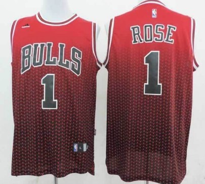 Chicago Bulls #1 Derrick Rose Red/Black Resonate Fashion Jersey