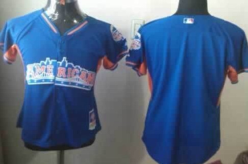 American League Blank 2013 All-Star Blue Womens Jersey 