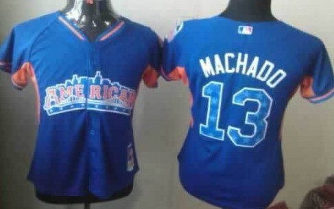 Baltimore Orioles #13 Manny Machado 2013 All-Star Blue Womens Jersey 
