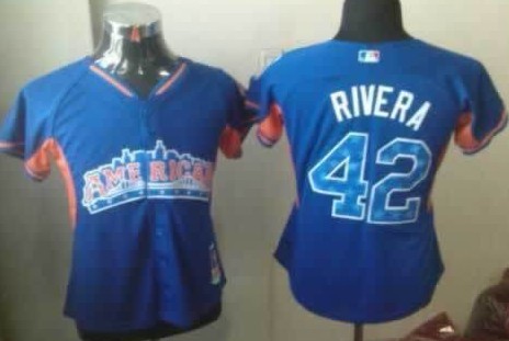 New York Yankees #42 Mariano Rivera 2013 All-Star Blue Womens Jersey 