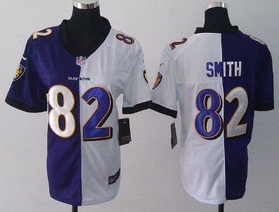 Nike Baltimore Ravens #82 Torrey Smith Purple/White Two Tone Womens Jersey 