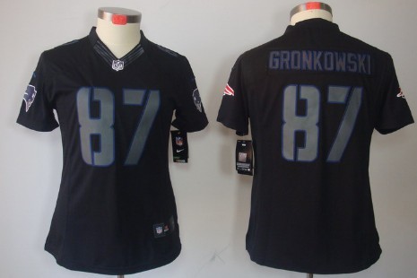 Nike New England Patriots #87 Rob Gronkowski Black Impact Limited Womens Jersey