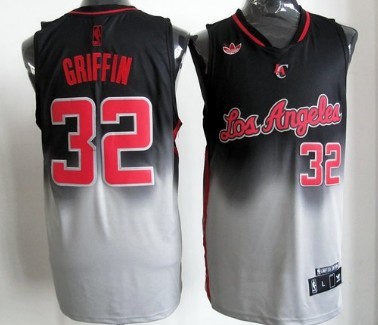 Los Angeles Clippers #32 Blake Griffin Black/Gray Fadeaway Fashion Jersey