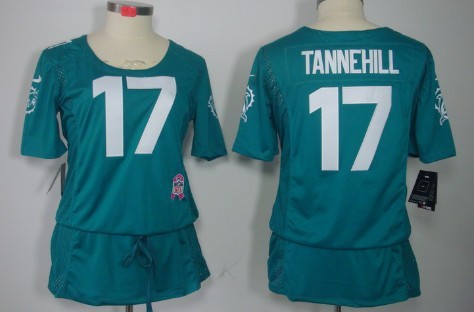 Nike Miami Dolphins #17 Ryan Tannehill Breast Cancer Awareness Green Womens Jersey 