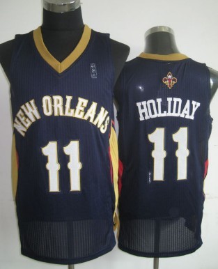 New Orleans Pelicans #11 Jrue Holiday Navy Blue Swingman Jersey