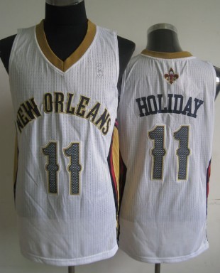 New Orleans Pelicans #11 Jrue Holiday White Swingman Jersey