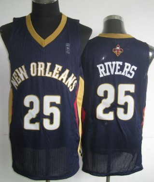 New Orleans Pelicans #25 Austin Rivers Navy Blue Swingman Jersey 