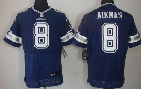 Nike Dallas Cowboys #8 Troy Aikman Blue Elite Jersey 