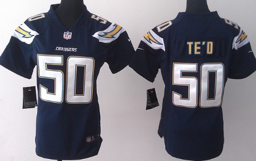 Nike San Diego Chargers #50 Manti Te'o 2013 Navy Blue Game Womens Jersey 