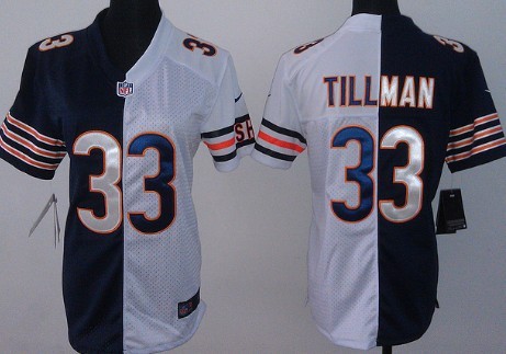 Nike Chicago Bears #33 Charles Tillman Blue/White Two Tone Womens Jersey