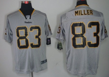 Nike Pittsburgh Steelers #83 Heath Miller Lights Out Gray Elite Jersey 