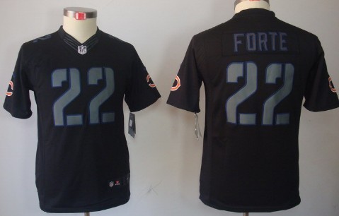 Nike Chicago Bears #22 Matt Forte Black Impact Limited Kids Jersey 