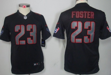 Nike Houston Texans #23 Arian Foster Black Impact Limited Kids Jersey 