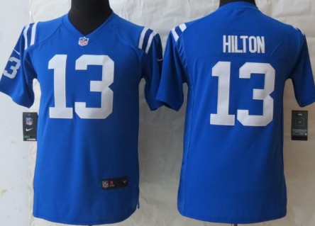 Nike Indianapolis Colts #13 T.Y. Hilton Blue Game Kids Jersey 