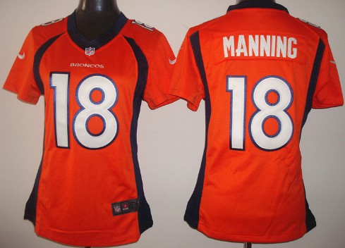 Nike Denver Broncos #18 Peyton Manning 2013 Orange Limited Womens Jersey