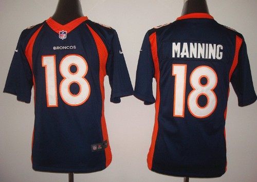 Nike Denver Broncos #18 Peyton Manning 2013 Blue Limited Kids Jersey 