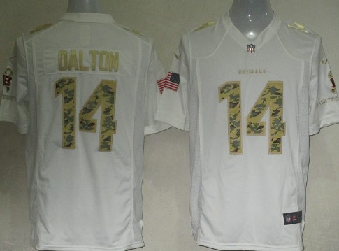 Nike Cincinnati Bengals #14 Andy Dalton Salute to Service White Game Jersey